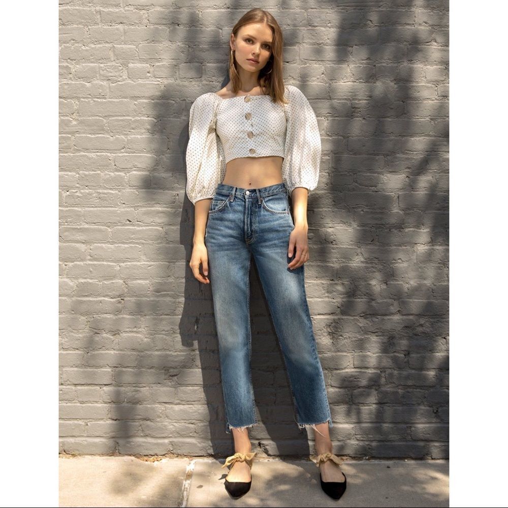 ✨ NWOT American Eagle Button up cropped top✨